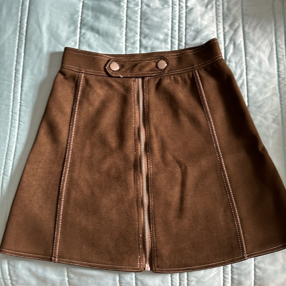 Mushroom brown suede skirt.